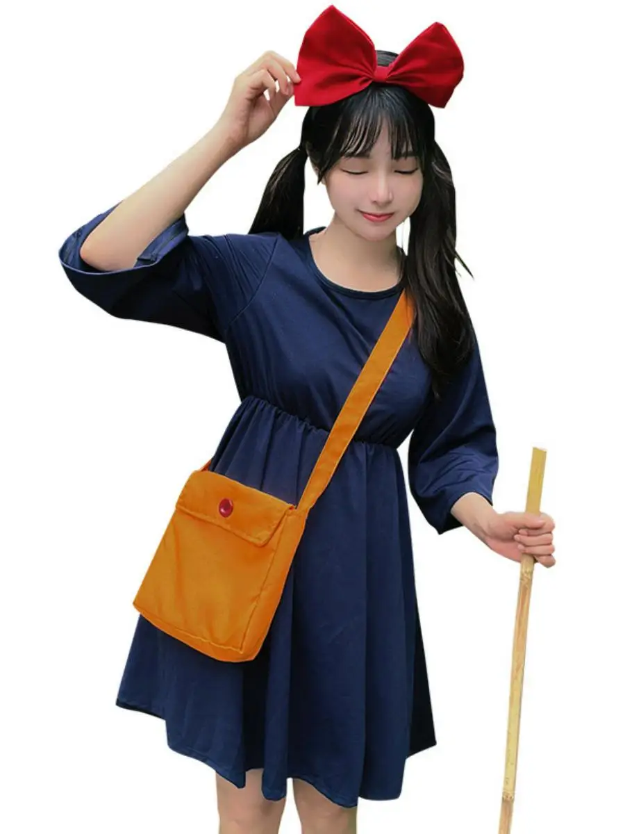 Halloween Cosplay Kostuum Set Anime Kleine Heks Kiki Dr Pak Polyester Materiaal Etnisch Toneelkostuum Dames Faion