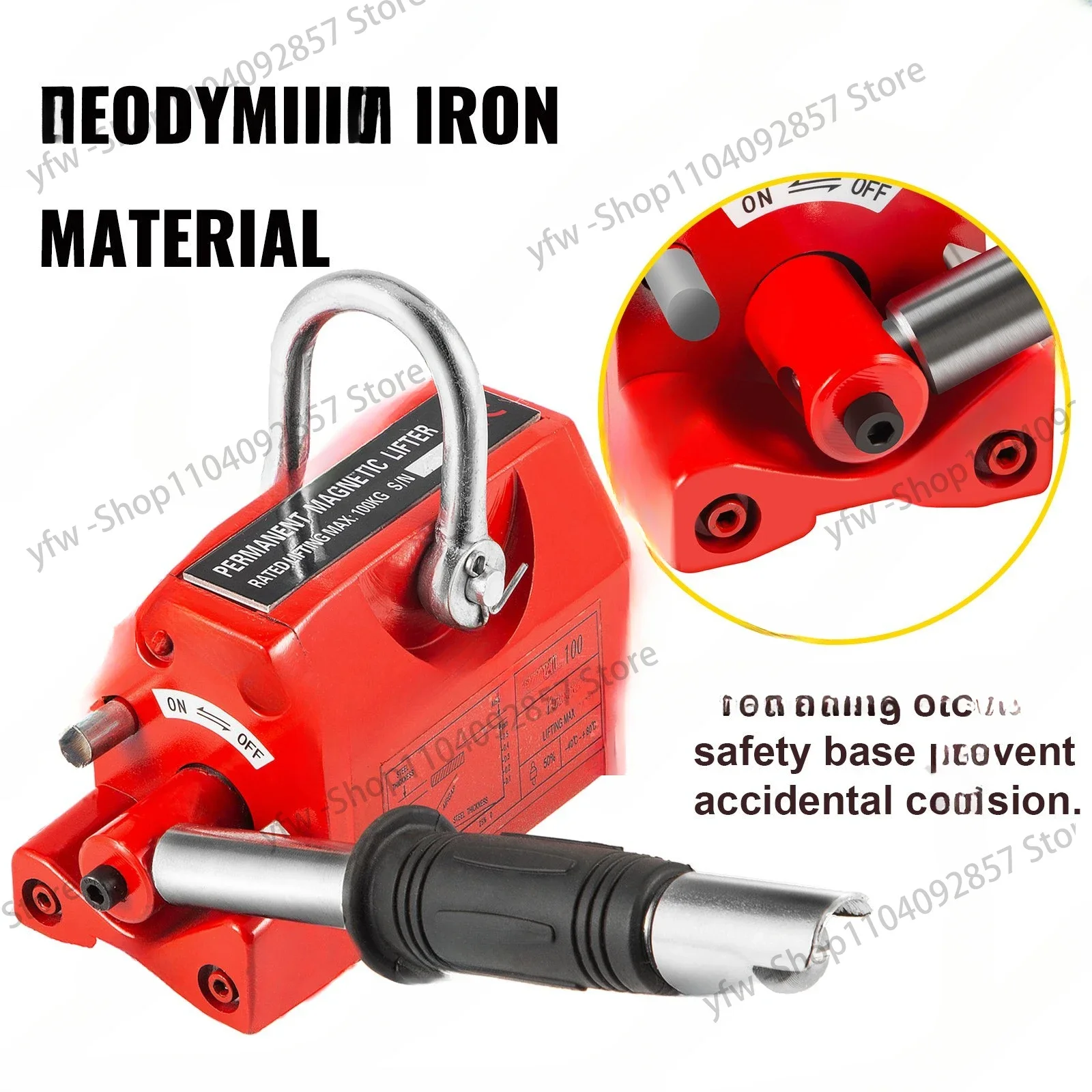 Magnetic Lifter 220LBS Capability Upgraded Lifting Magnet 100KG Hoist Magnet Neodymium Iron Permanent