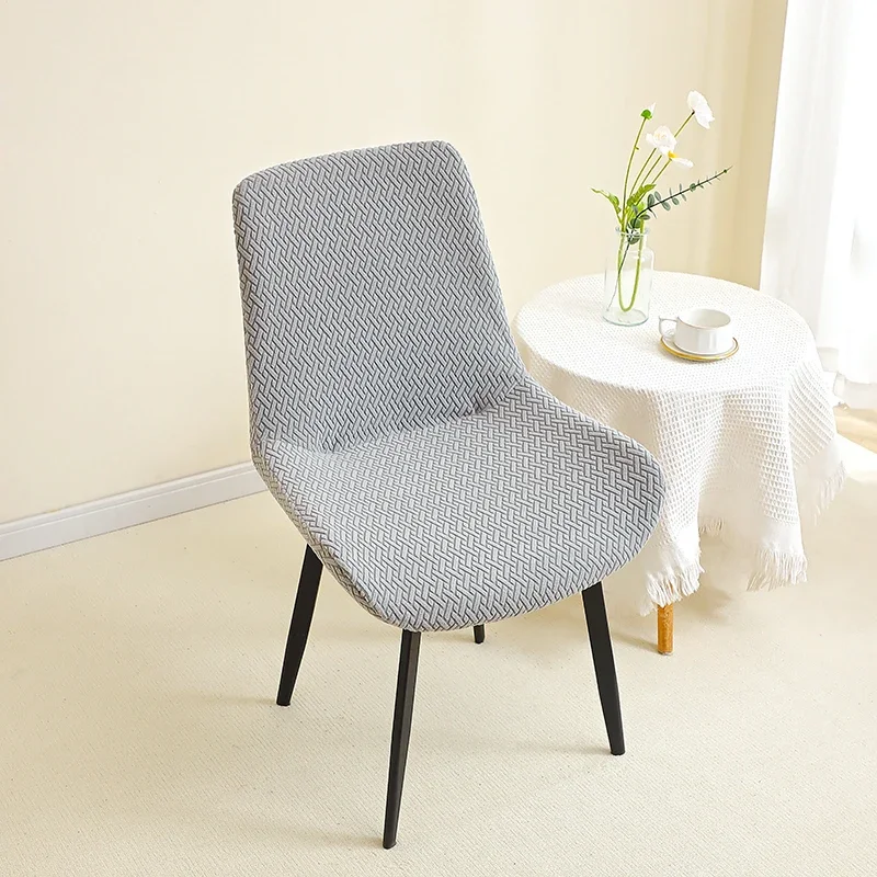 1/4 Stück Jacquard gebogene Stuhlhussen Stretch Esszimmerstuhl Schonbezug einfarbig armloser Sitzbezug für Hotel Büro Hotel Bankett – Detail 6