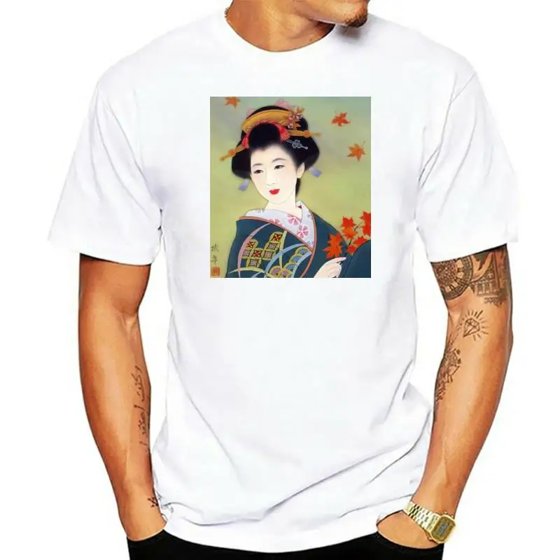 Summer 2022 Short Sleeve Plus Size Vintage Geisha Japan Japanese Kimono Asia Asian Art Popular New T-Shirt Fashion Classic