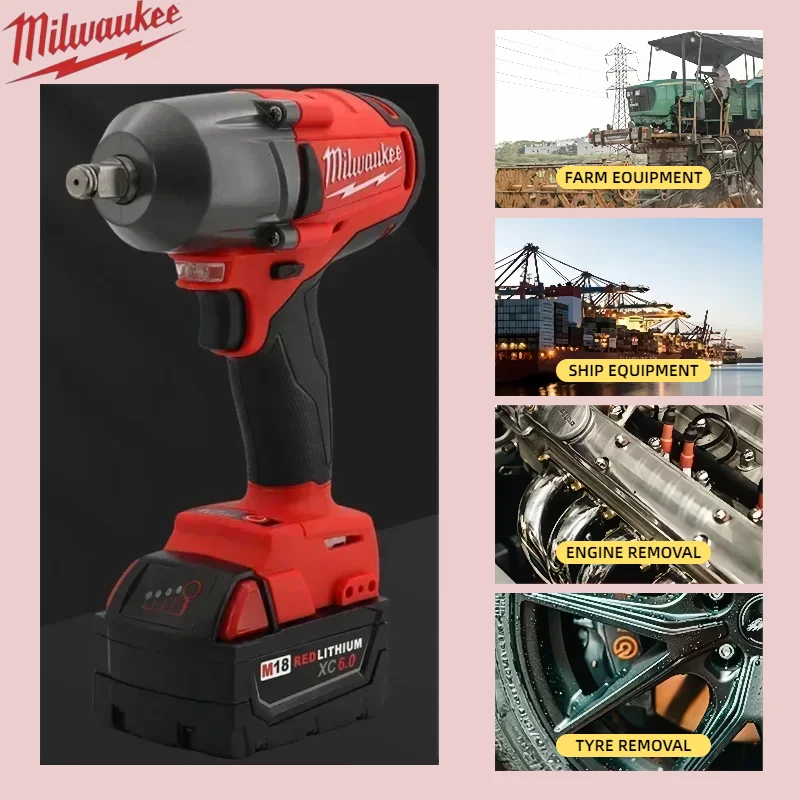 ميلووكي 1300NM مفتاح كهربائي لاسلكي فرش تأثير وجع عزم دوران كبير سيارة شاحنة إصلاح أدوات كهربائية #6