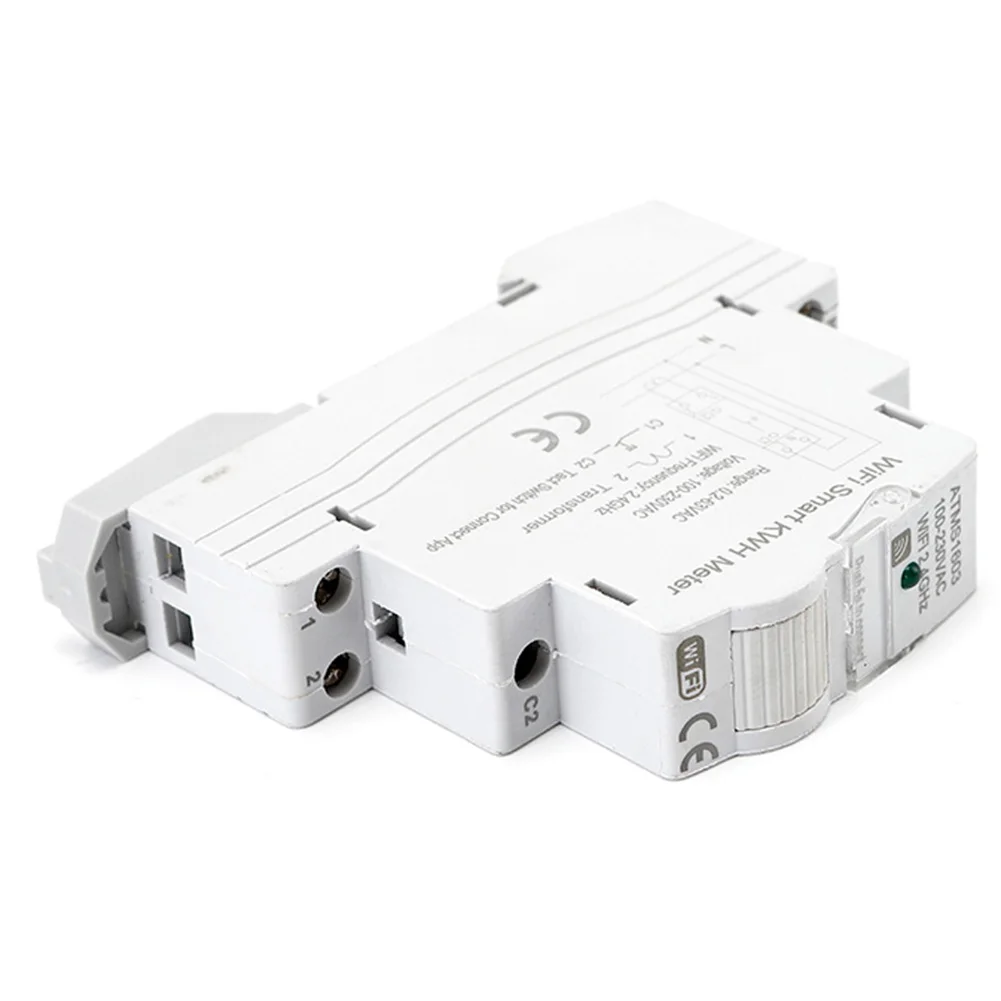 GROCE-1 PCS ATMS1603 투야 단상 와이파이 스마트 에너지 미터 100-230V DIN 레일 정밀 측정 전압계