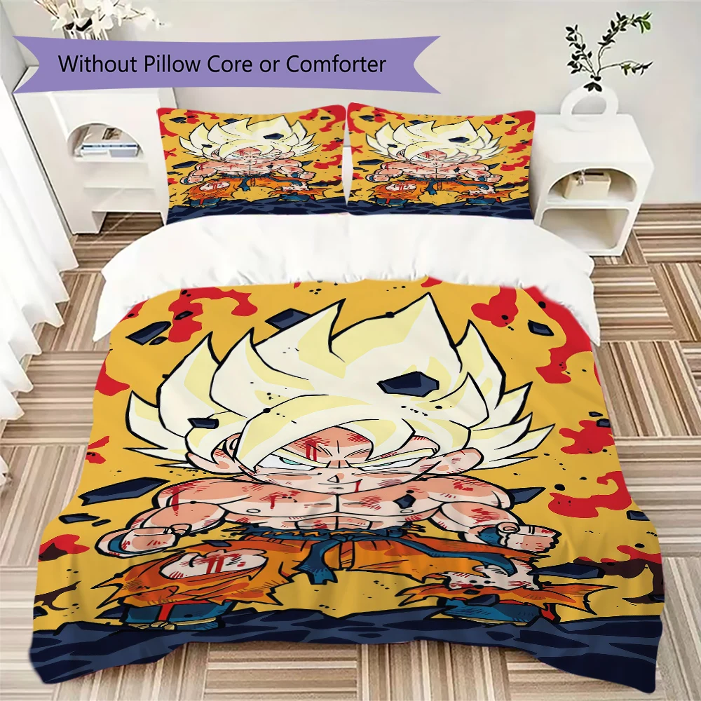 Dragon Ball Super 3pcs Duvet Cover Set, Digital Print Bedding, No Core, Soft Children's Bedroom Gift -HYQ9