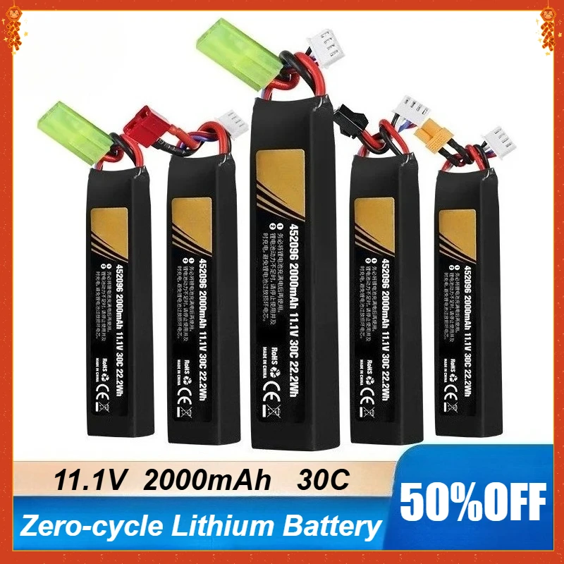 

2000mAh 30C 452096 Lipo Batteries T/SM/XT30 Plug For Airsoft Air Pistol Electric Toy Water Guns Part Soft Bullet Guns Battery