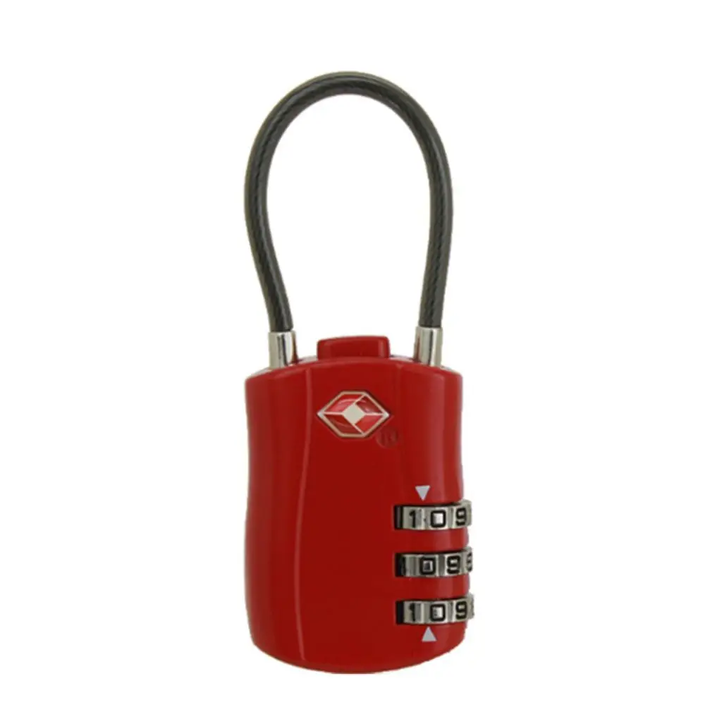 High Security Portable Small Padlock Smart Combination Lock TSA Customs Lock Padlock with Steel Cable Customs Code Lock