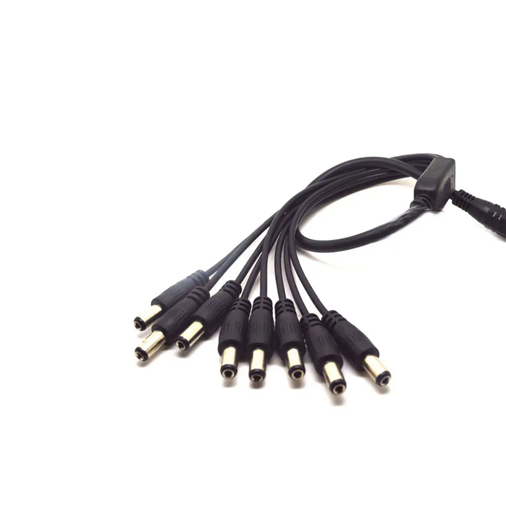 1pcs 12V DC Power Supply 1 Female to 8 Male way Splitter Plug extension Cable cord connector 5.5x2.1mm for Led strip light