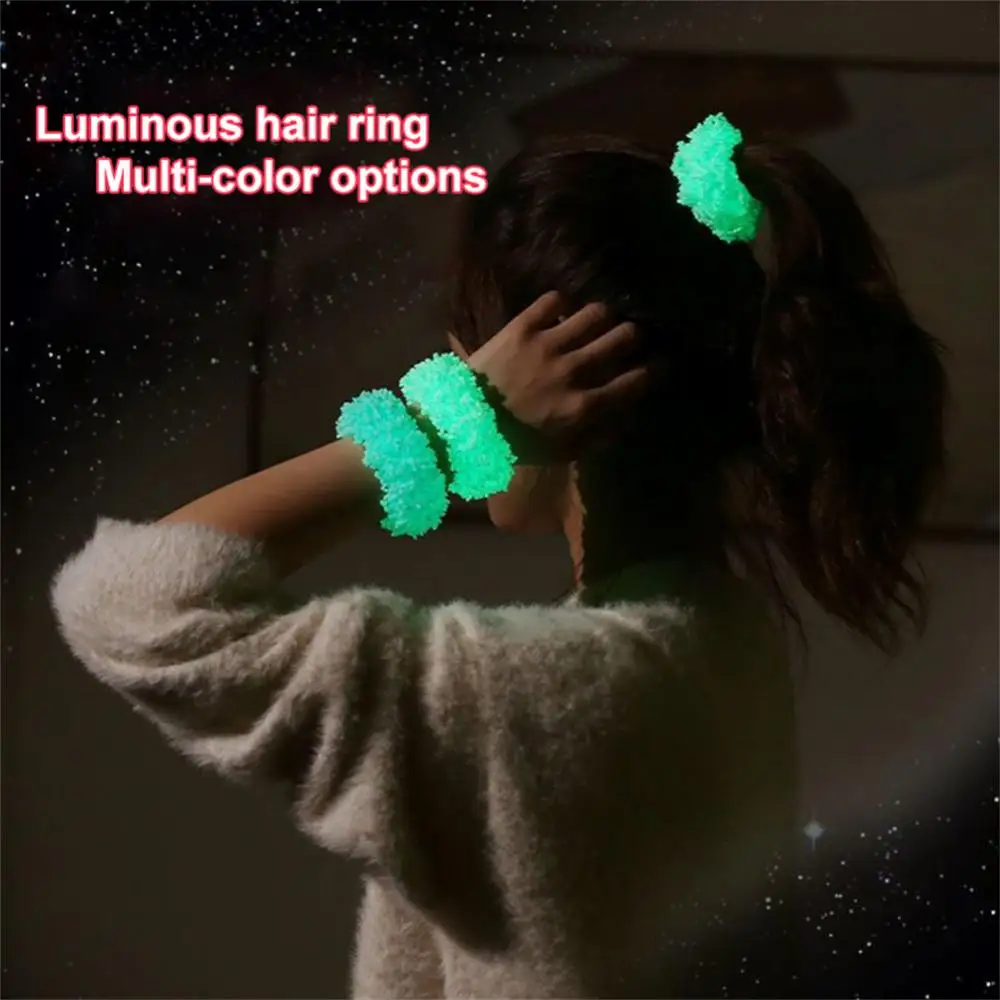 Luminous Plush Cabelo Anel, bandas de borracha fluorescente, Elastic Headwear, Fontes do partido festivo, 1Pc, 3 Pcs