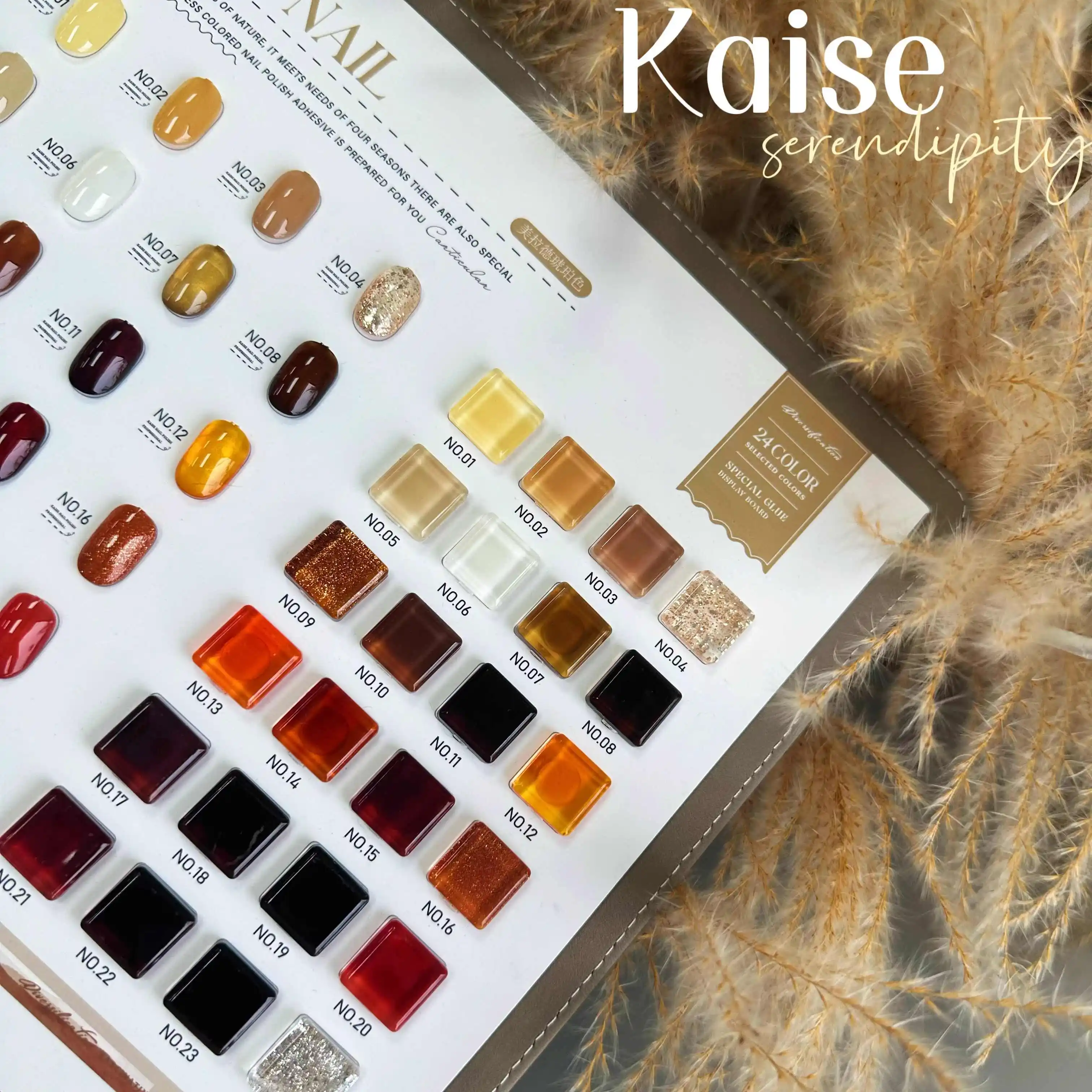 KAISE 24 Farben Beliebte Herbst- und Winterfarben Nagelgel-Set Nail Art Kit 2024 Neue Mode Heißer Verkauf Ungiftiges UV-Gel Nagelstudio