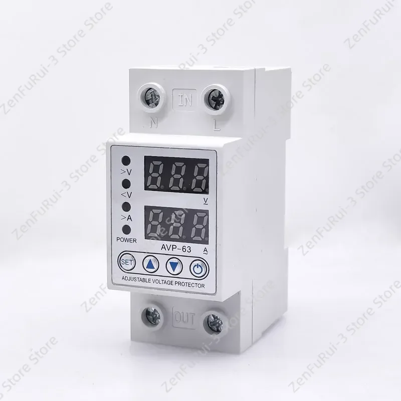 for AVP 40A 63A 80A 220V 230V Overvoltage Undervoltage Protector Auto Reclosing Circuit Breaker with Dual Digital Display