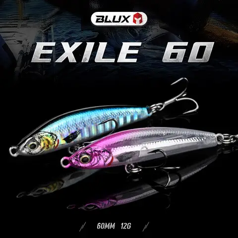 BLUX EXILE Sinking Gravity Pencil Heavy Stick Fishing Lure 60MM 12G Saltwater Lipless Minnow Wobbler Hard Plastic Bait