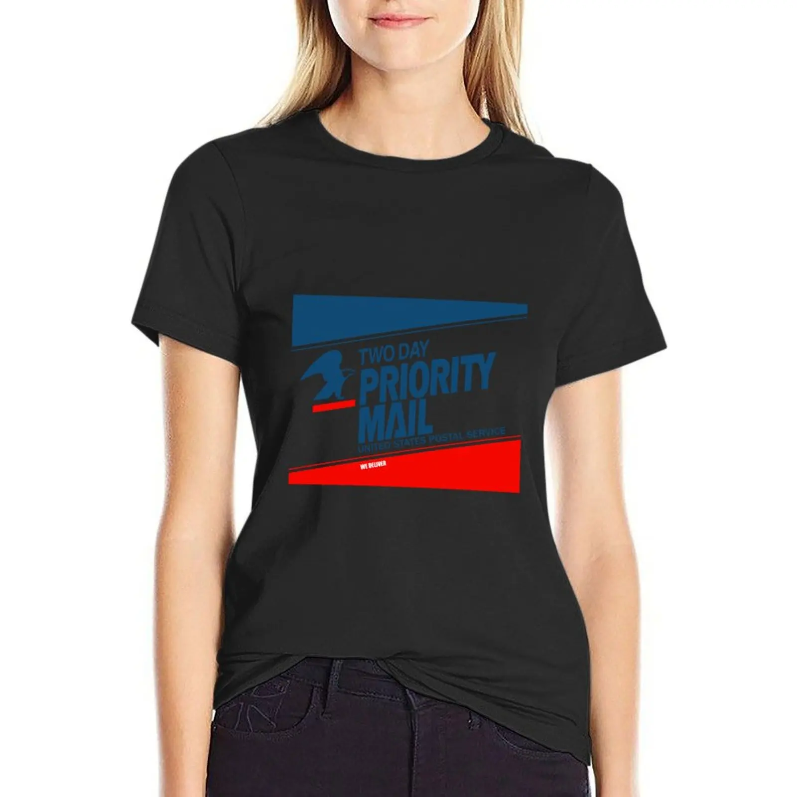 Classic 80s Two Day Priority Mail T-Shirt Female clothing Short sleeve tee funny workout shirts for Women