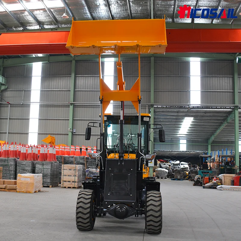 حفارة جرافة صغيرة جديدة تمامًا مع محرك 4 × 4 مرفق دلو تحميل بمقياس 1 طن - أفضل بيع لودر حفار صغير في الصين