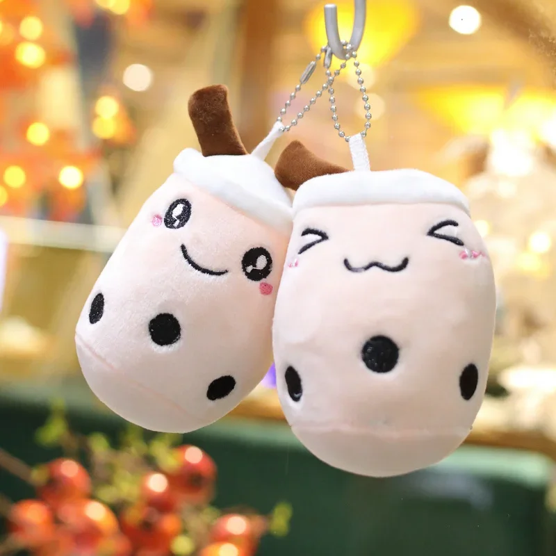 Llavero Kawaii Bubble Tea para niñas, juguete de felpa suave, muñeco de peluche Boba, mochila bonita, decoración, los mejores regalos de cumpleaños