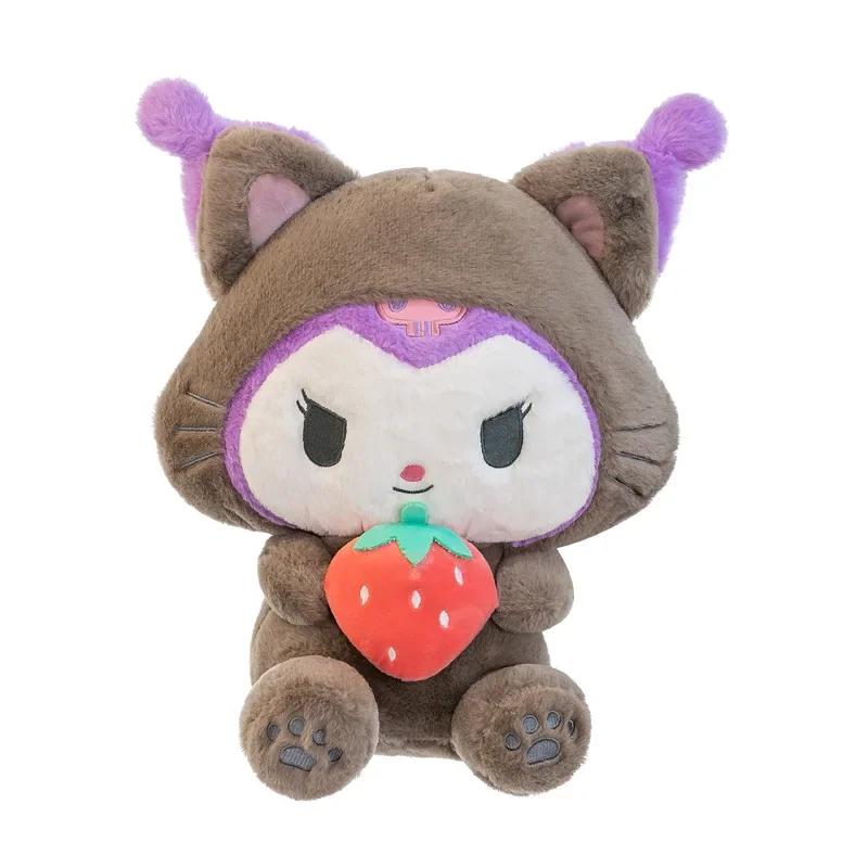 

Sanrio 40-65 см милая клубничная кукла Куроми плюшевая игрушка милый кот превращается в куклу Куроми подушка для сна плюшевая пара подарок на день рождения
