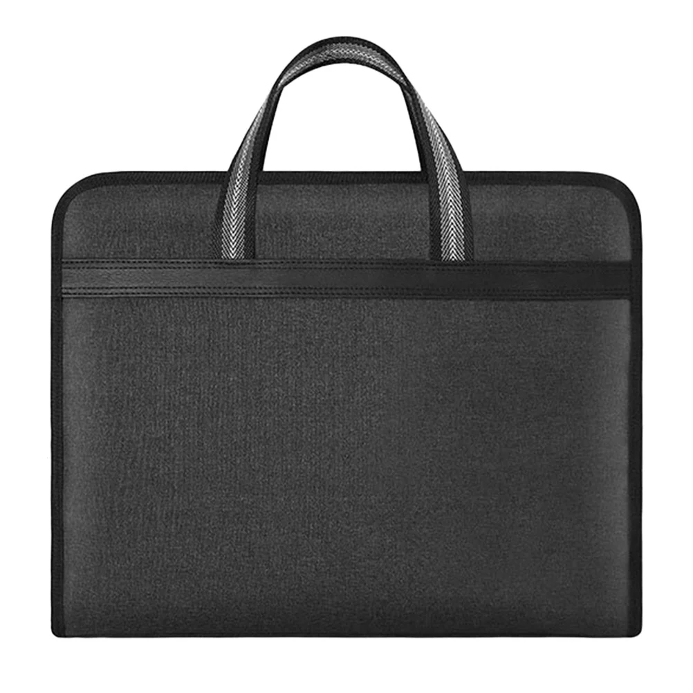 

Multilayer Zipper File Bag Canvas Document Organizer Portable File Carrier For Women Business Travel Folder Tote Storage