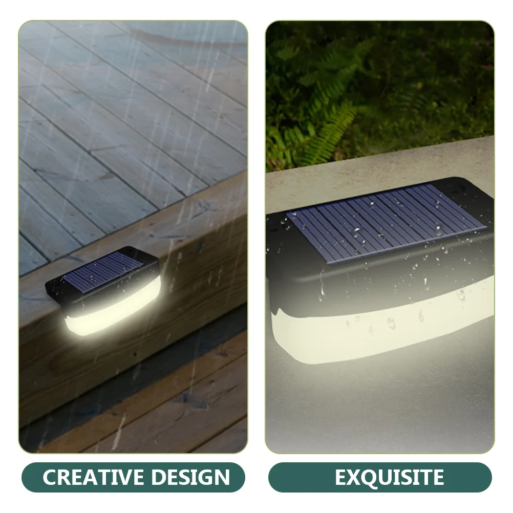 

2Pcs Solar Stair Lamps Deck Lights Outdoor Stairs Step Lighting Solar Powered Night Waterproof Easy Install Driveway Dock