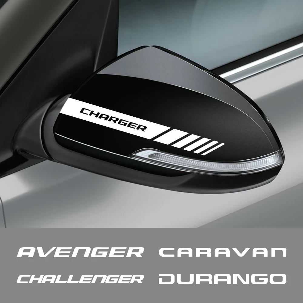 

2PCS Car Rearview Mirror Sticker For Dodge AVENGER CALIBER CARAVAN CHALLENGER CHARGER DART DURANGO JOURNEY NITRO RAM Accessories