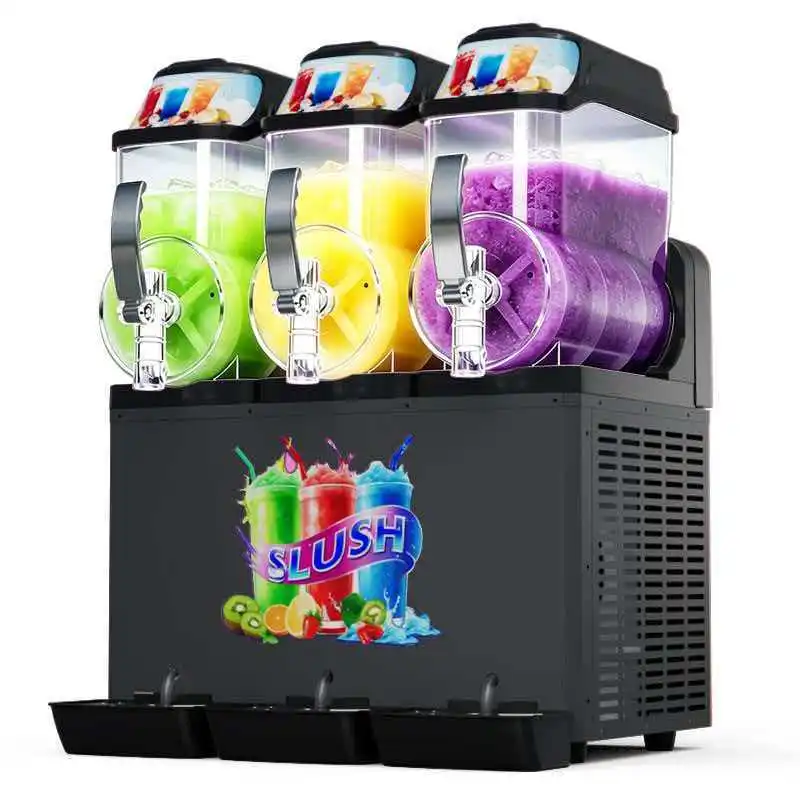Commercial Slush Machine 1/2/3 Tank Frozen Smoothie Juice Dispenser Auto Mix High-Efficiency Food Grade PC Tank For Cafe Bar view 6