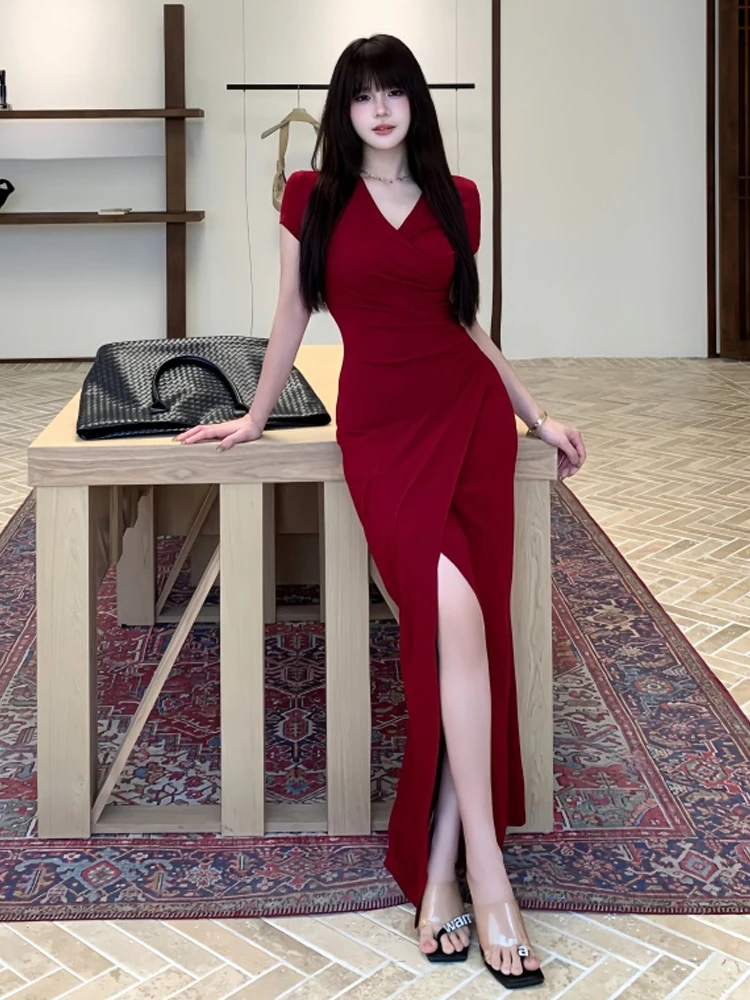 

Ele Sexy One oulder ort Sve Dr Bodycon Длинная юбка с разрезом Женская летняя модная повседневная цветная юбка с запахом Dr