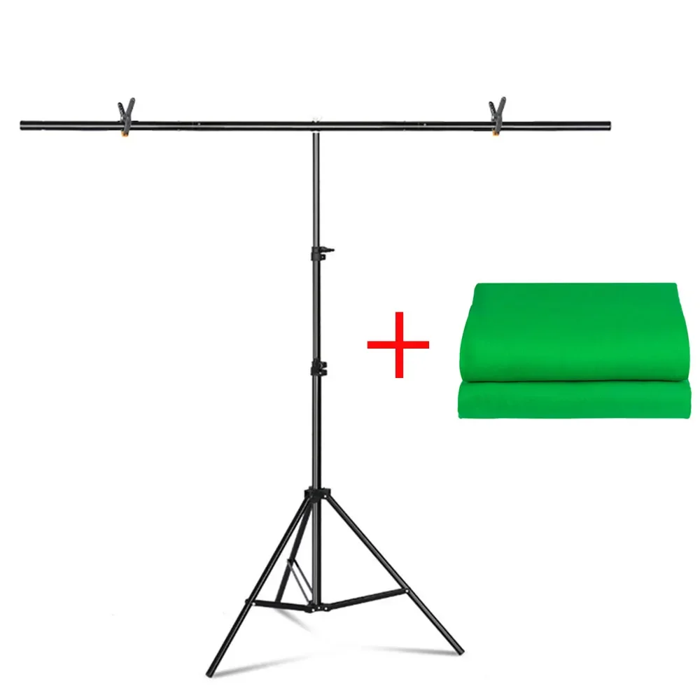 

SH 2X2M 2x2.6M T-shaped Background Frame Stand Tripod Backdrop Photography Adjustable Support System Photo Studio Muslin