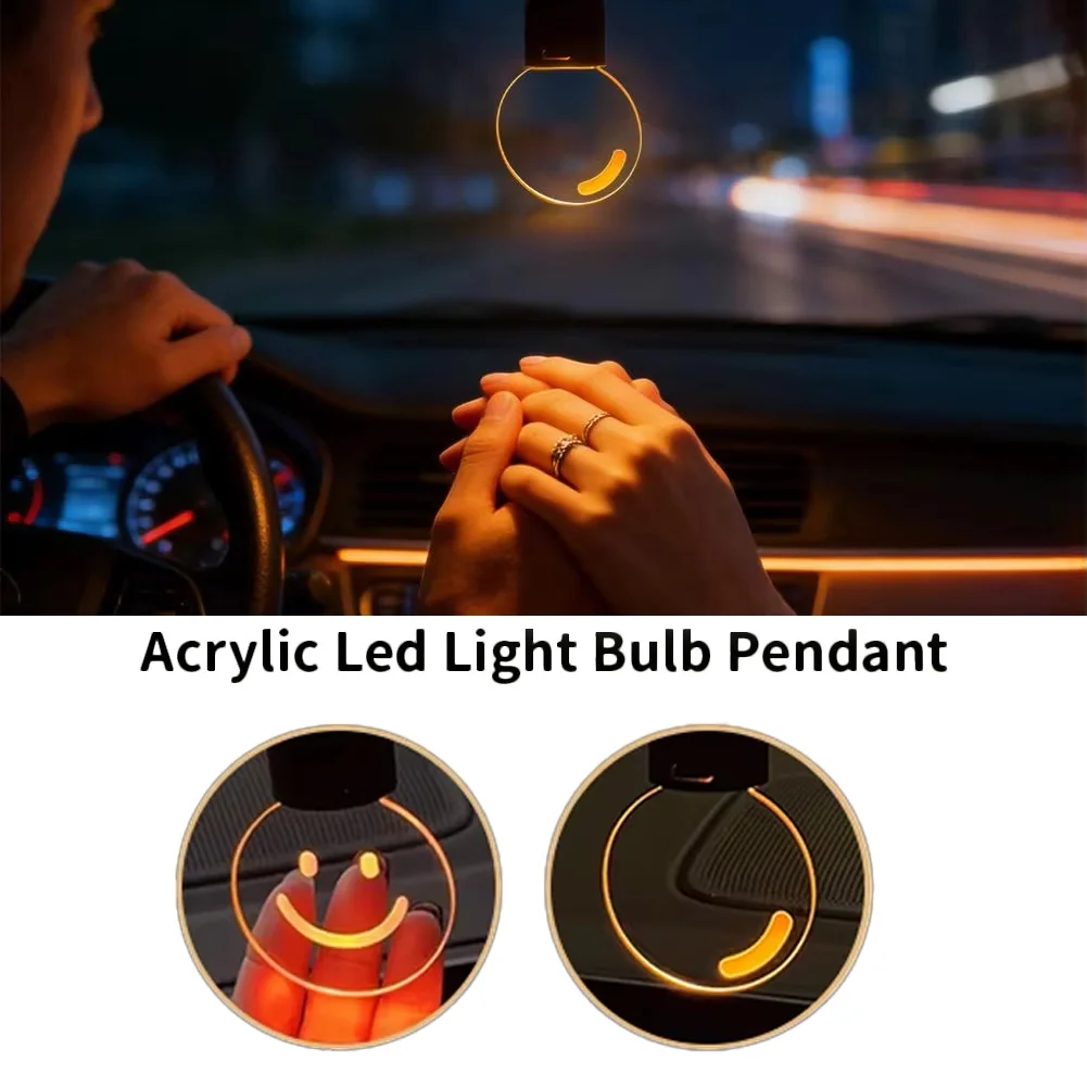 Car Hanging Ornament Interior Ambient Lighting Retro Small Bulb LED 2 Light Modes For Long Trips Daily Use Auto Decor Accessory