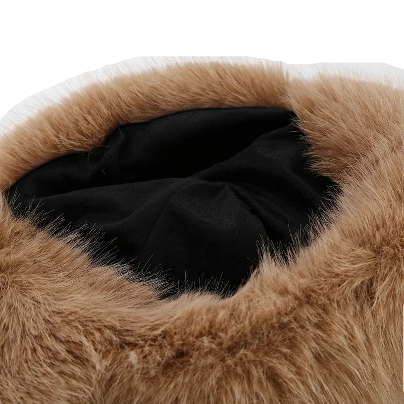 The new soft waxy imitation mink fluff thickened cold-proof Lei Feng hat ear protection hat Korean winter ski hat plush hat wome