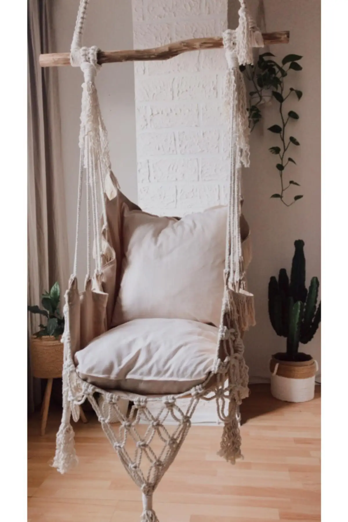 Big Size Handmade Macrame Tapestry Swing Wall Hanging Bohemian Handicrafts Woven Modern Outdoor Garden Decoration for 1 Person