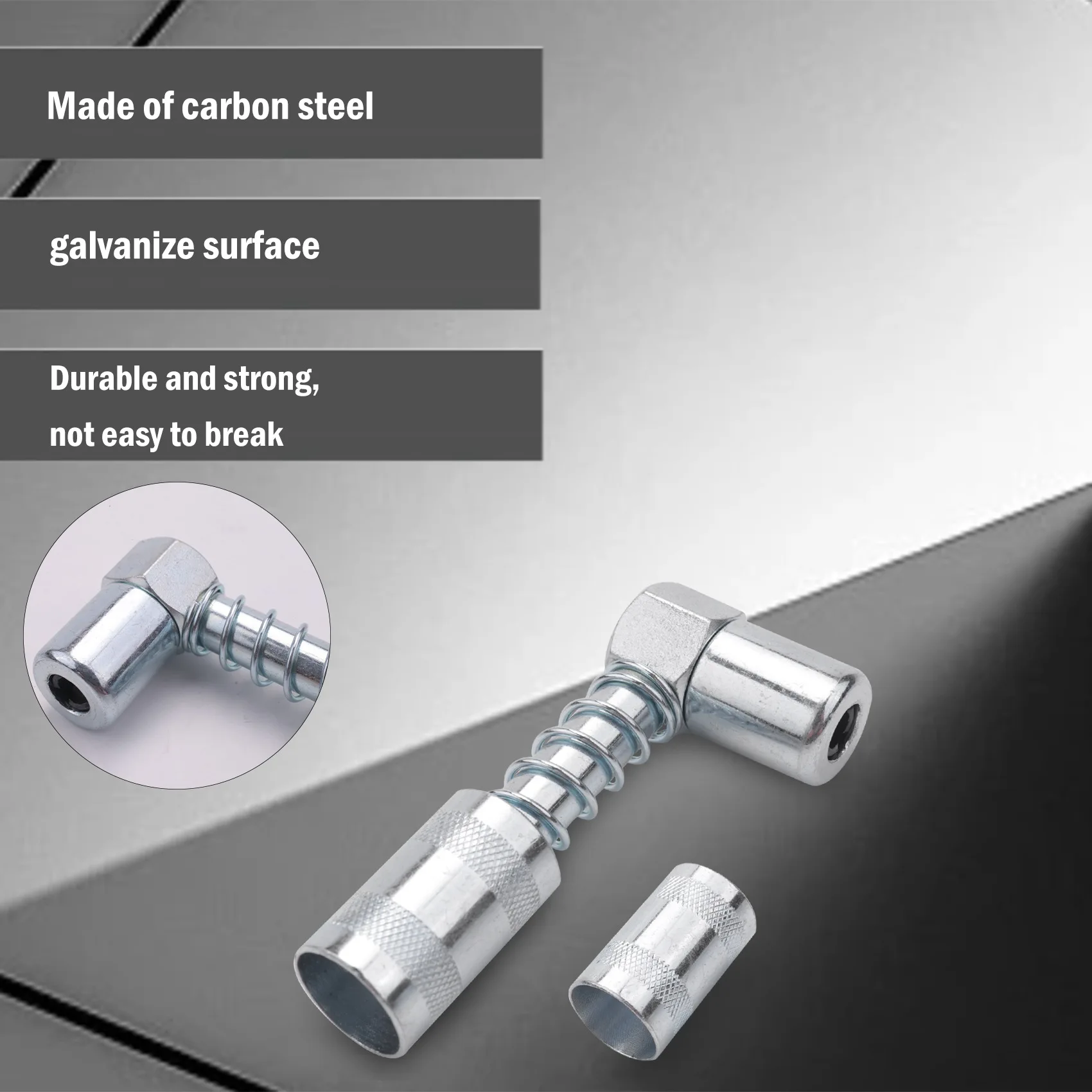 #54M Grease Nozzle Adapter - Accessory 90 Degree Grease Coupler Adapter,Grease Gun- Accessories,(Silver)