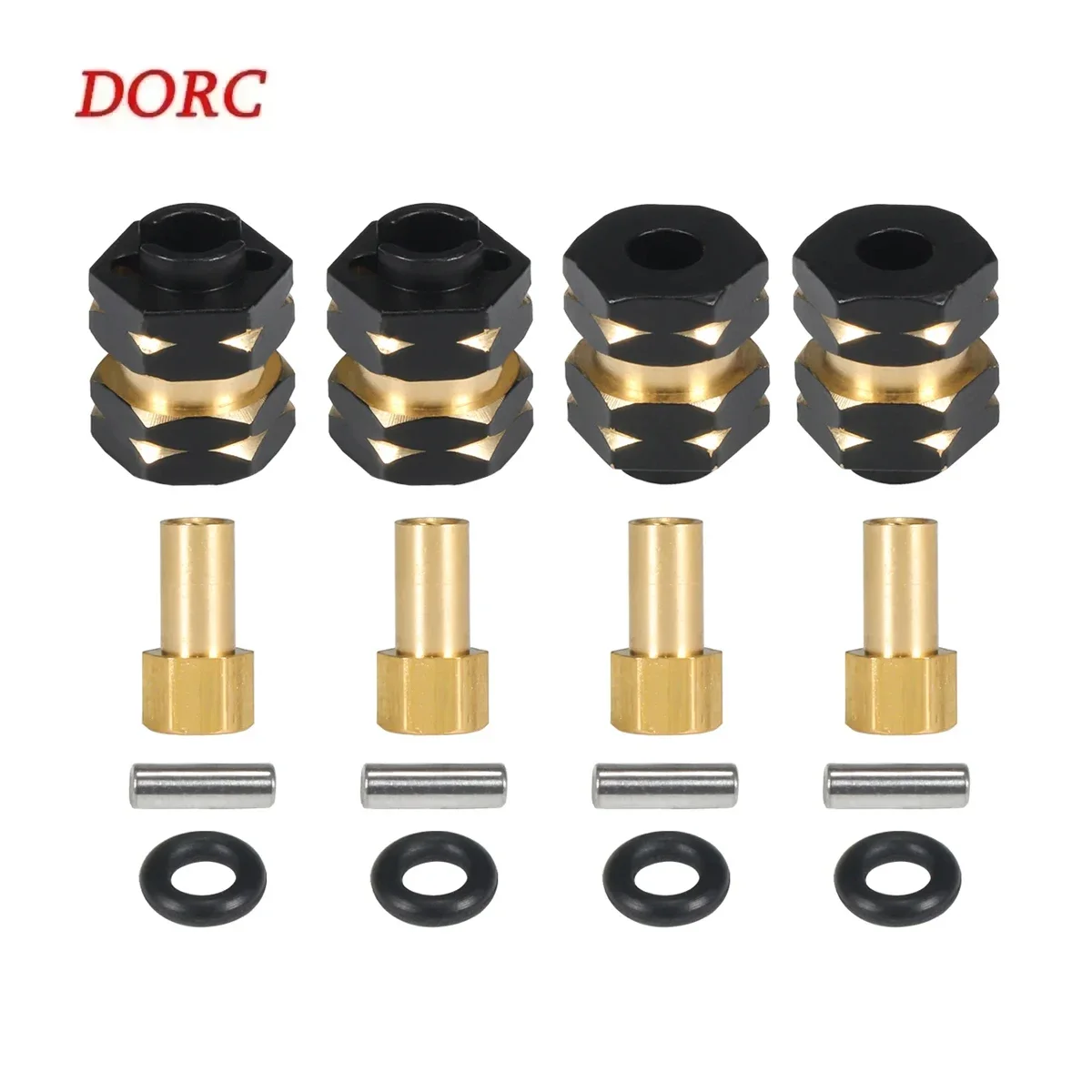 

Набор латунных удлиненных шестигранных колес для машинки на радиоуправлении SCX24 Bronco C10, 4 шт., обновленные детали для гладиатора AX24 1/24