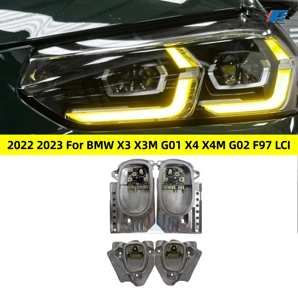 Yellow Angel Eye DRL LED Boards For 2022 2023 BMW X3 X3M G01 X4 X4M G02 F97 LCI Headlight Blue Daytime Running Light Red
