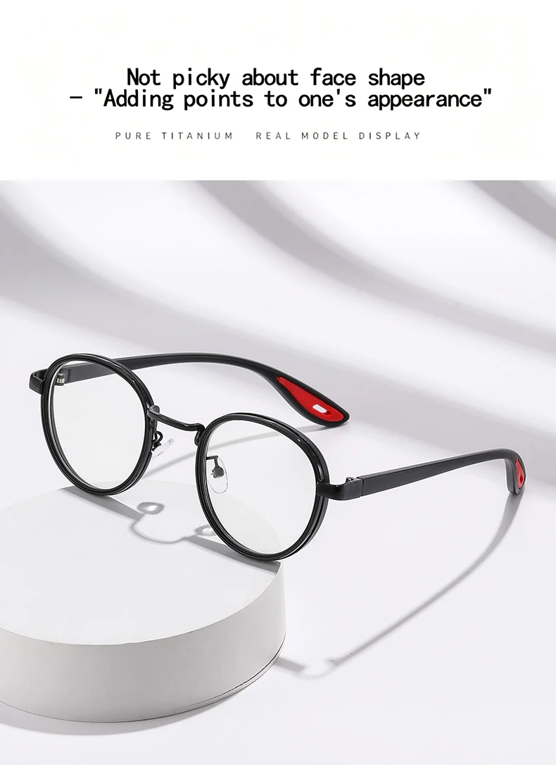 Punk-Style Farbwechselnde Kurzsichtbrille, Neue Modische Runde Hip-Hop Anti-Blaulicht-Brille 072 – Detail 3