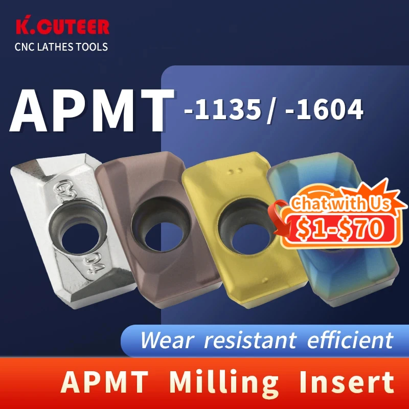 

APMT1135 APMT1604 H01 KT1505 YZ6020 Turning Tool Carbide Insert APMT Face Mill Lathe Milling CNC Tools Cutter Milling CNC Tools