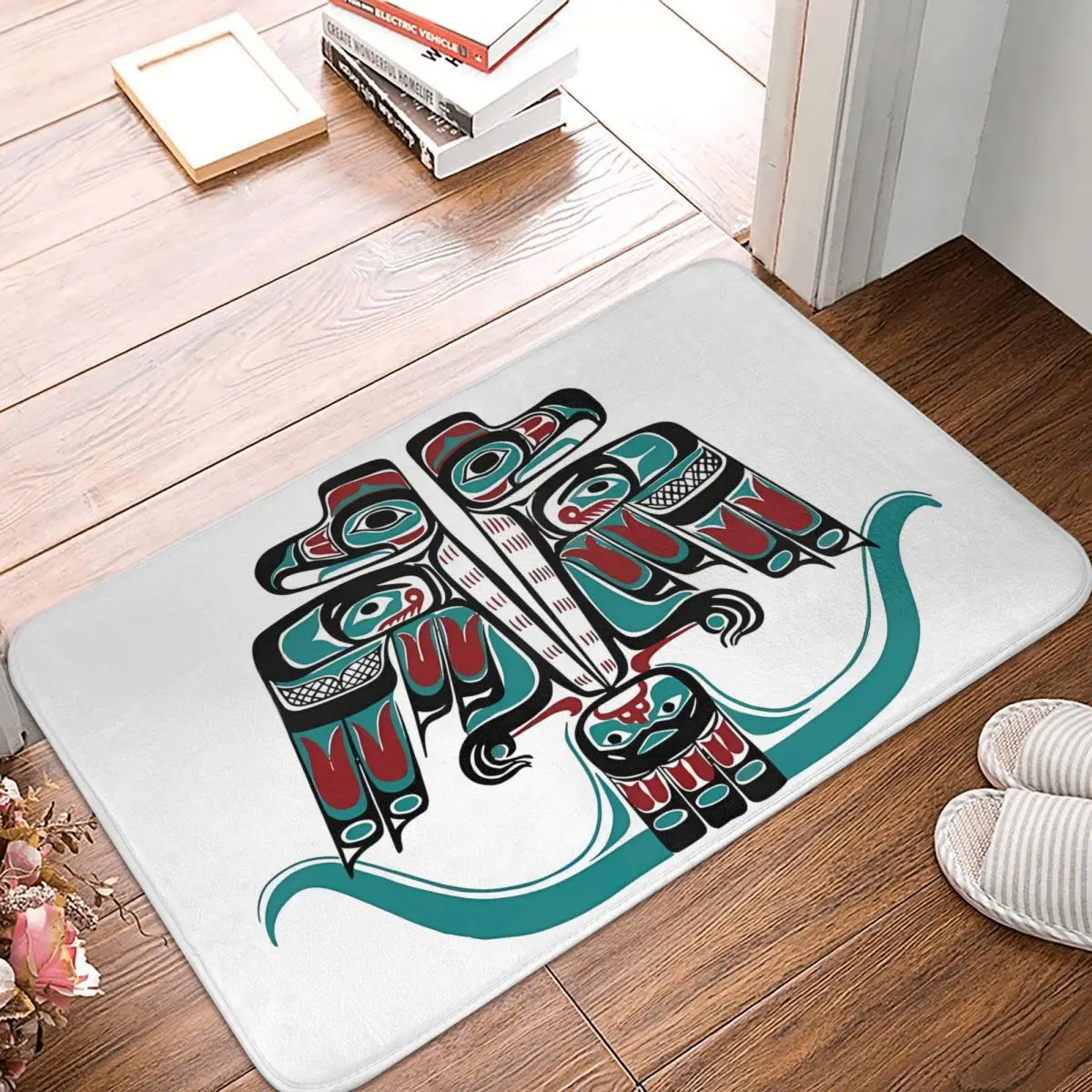 Northwest Native Art Haida Tlingit Thunderbird Non-slip Rug Doormat Kitchen Mat Balcony Carpet Welcome Decorative