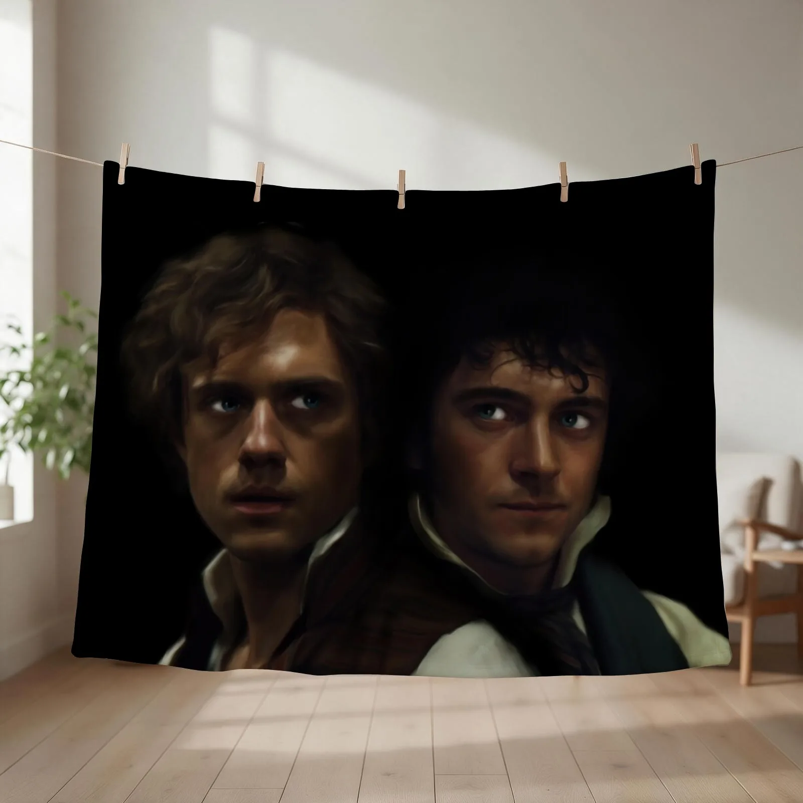 Enjolras and Grantaire Throw Blanket Bed covers Multi-Purpose Nap Plush Blankets