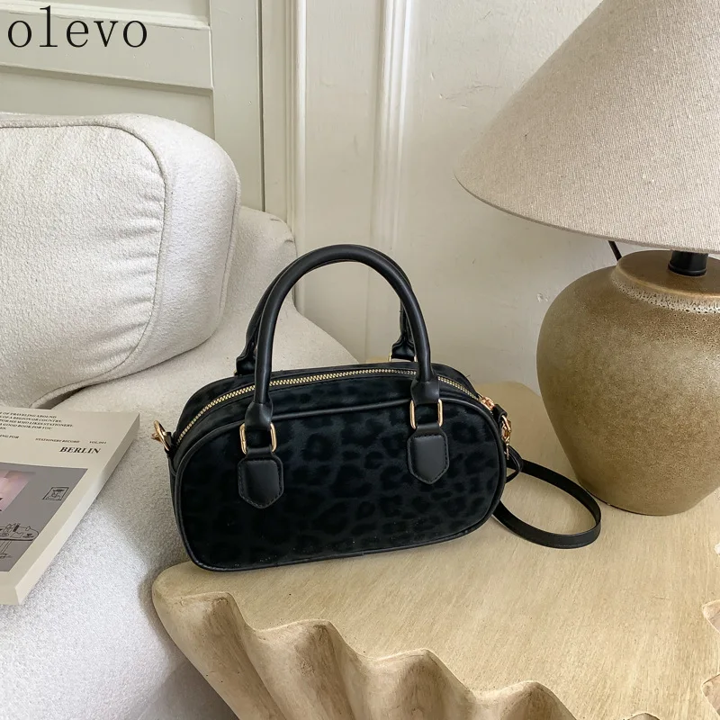 Neue Beliebte Luxus-Reißverschluss-Handtaschen für Damen Mode Klassischer Leopardenmuster Quadratische Umhängetaschen Bowling-Tasche Schultertaschen