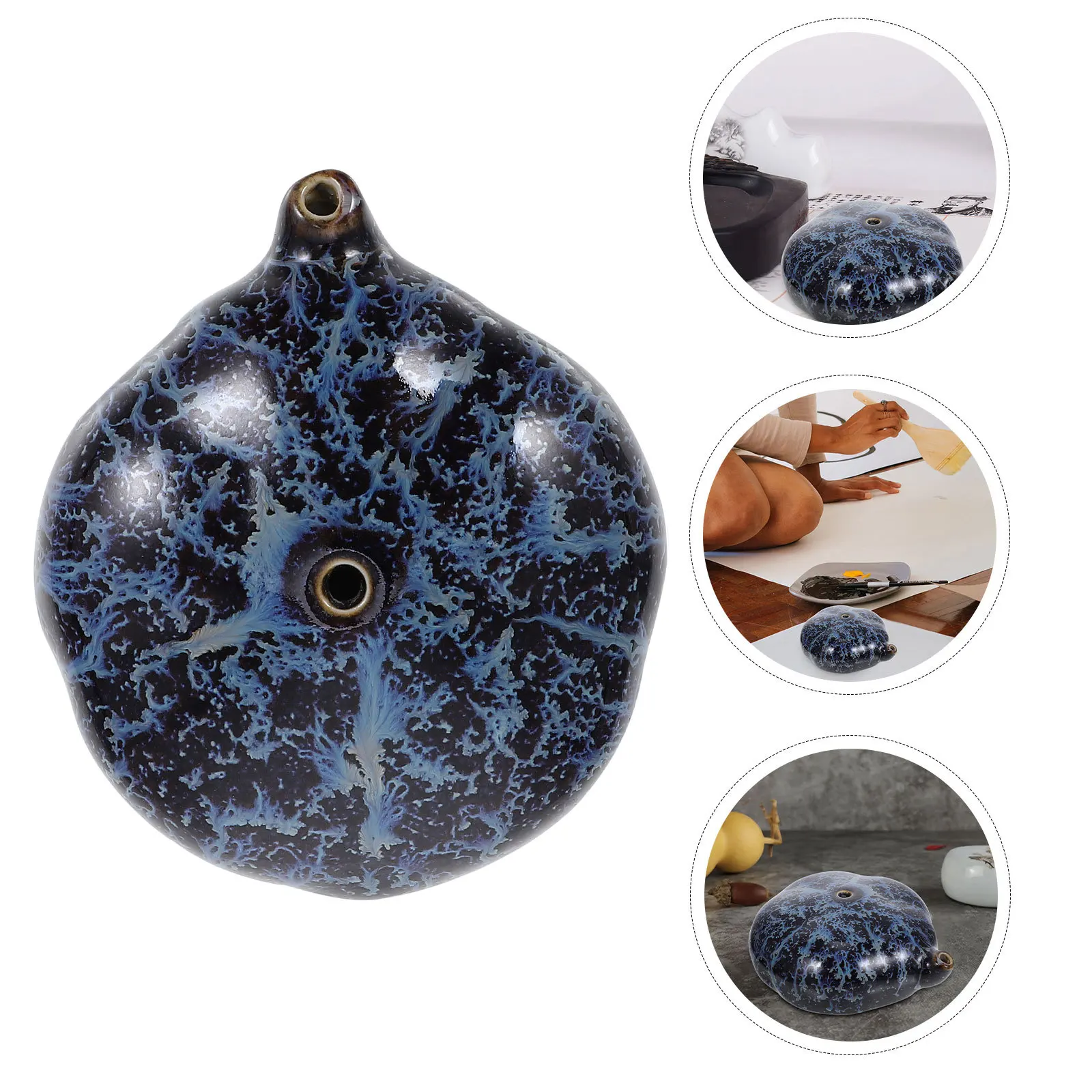 

Ceramic Ink Droplet Creative Modeling Design Small Spout Easy Pouring Suitable for Calligraphy Lovers Home Stationery Gift