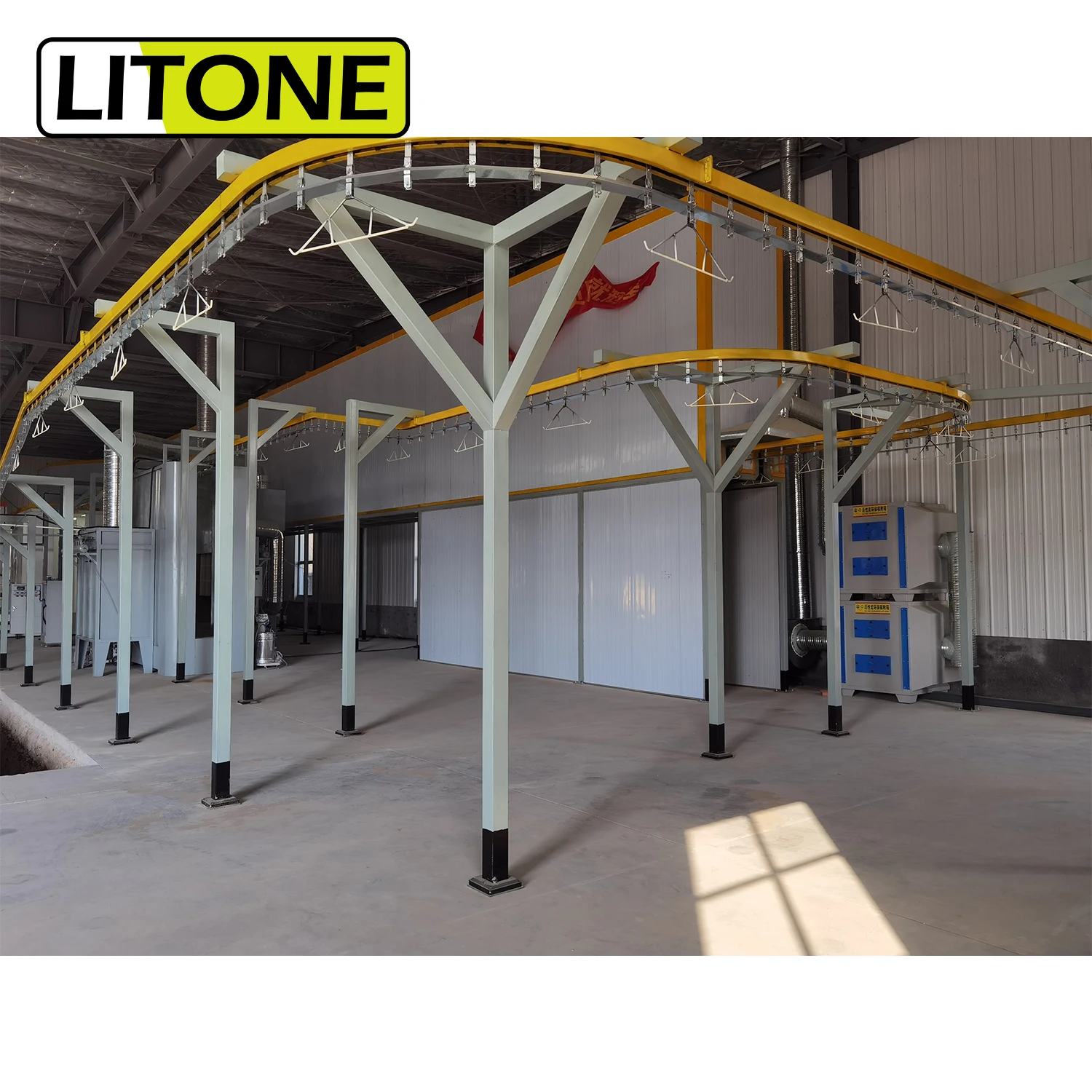 Advanced Automatic Metal Electrostatic Powder Coating Production Line For Aluminum Spray Pretreatment Design