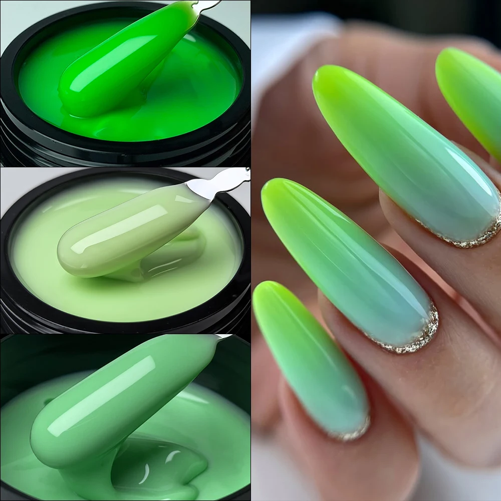 

Jillnails 3 шт. мятный пастельный неоновый зеленый гель для ногтей 50 г светодиодный УФ-гель для наращивания ногтей