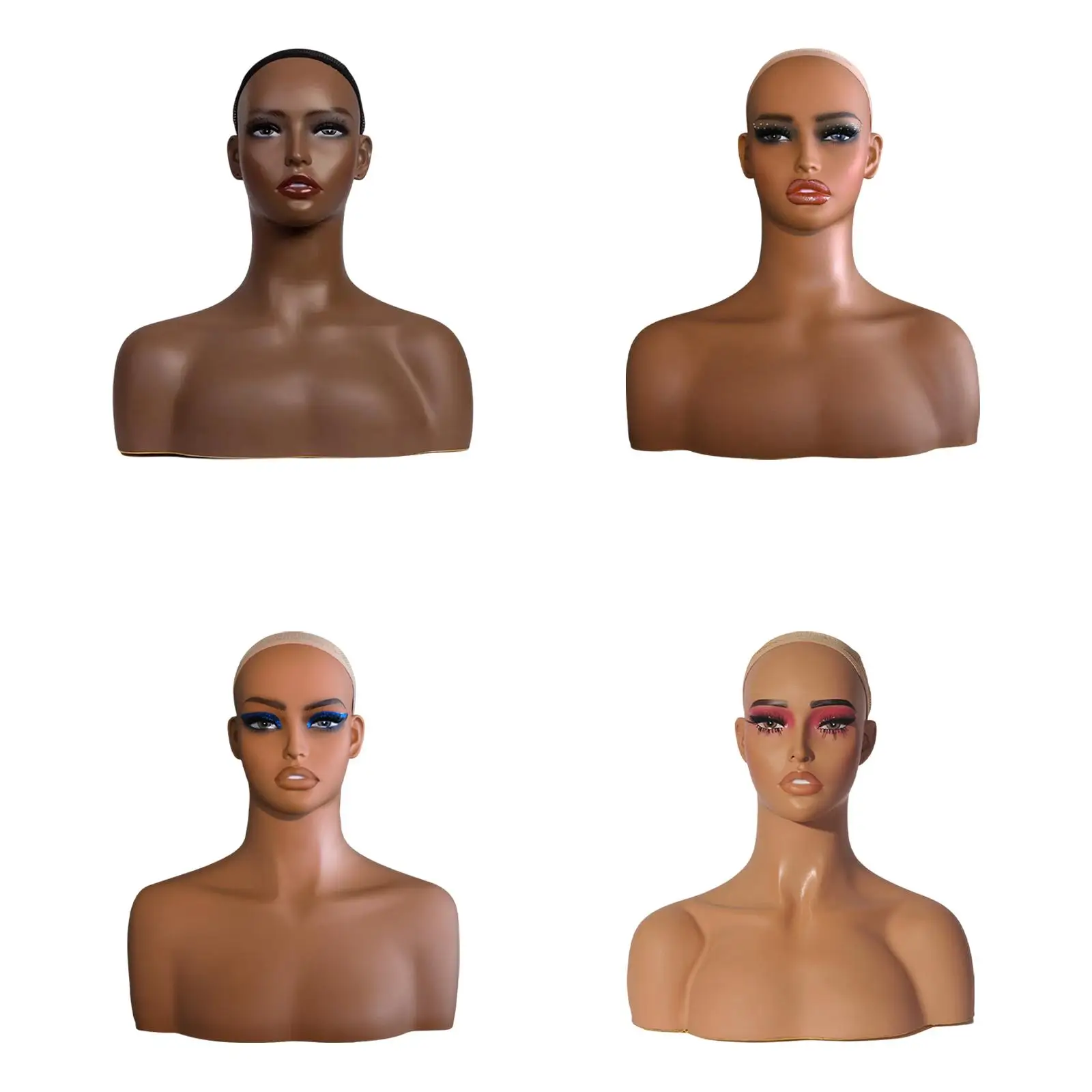 رأس عارضة أزياء للعرض والإكسسوارات بقاعدة ثابتة للأوشحة والمجوهرات #3