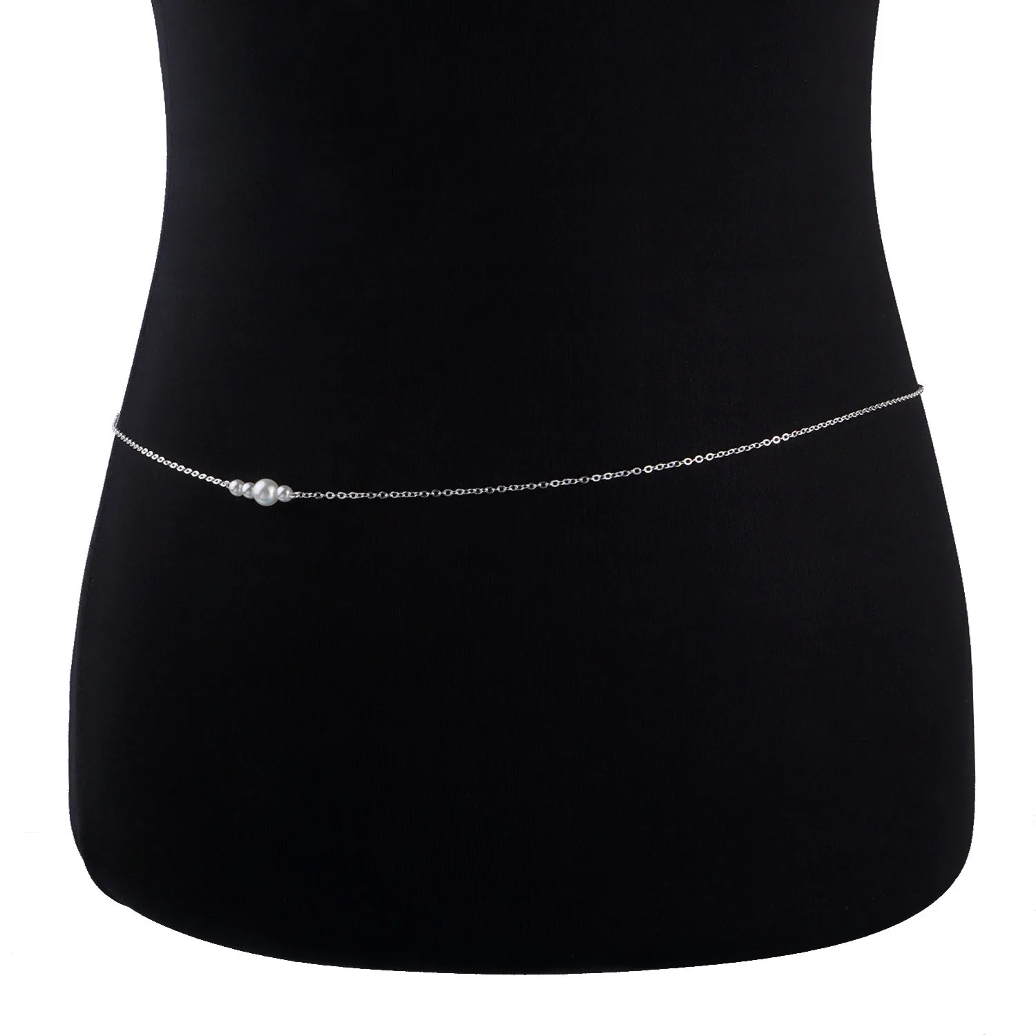 الفتيات بسيطة مقلد الكمثرى البطن سلاسل للنساء الذهب الفضة اللون معدن بيكيني للشاطئ ربط سلاسل الخصر مجوهرات للجسم الإكسسوار