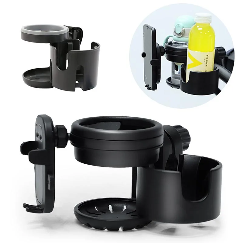 3/2 in 1 Baby Stroller Cup Holder With Phone Holder For Universal Bike Motorcycle Bicycle MobilePhone Support Holder Cup Holder