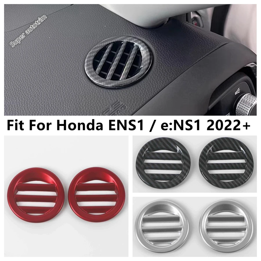 Dashboard AC Air Conditioning Outlet Vent Frame Cover Trim For Honda ENS1 / e:NS1 2022 2023 Matte Red Carbon Fiber Accessories