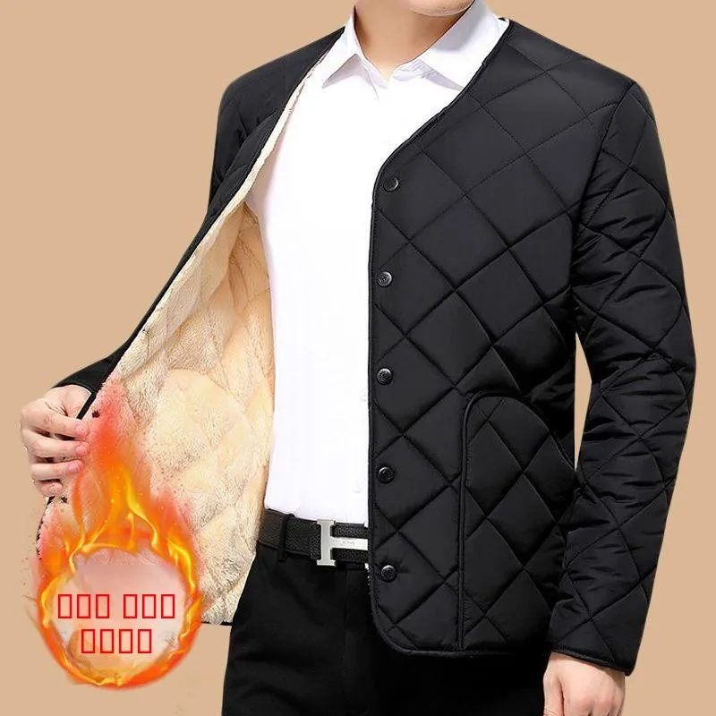 

Men's Thiened ort Cotton Jaet with Fce Autumn Winter Warmth Insulation Long Sve Cotton Padded Vest Slim Fit Sle
