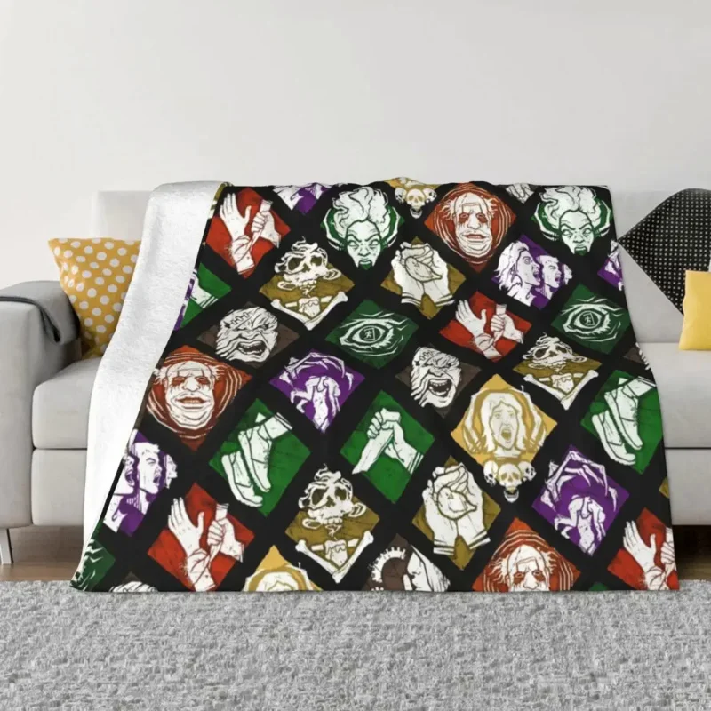 DBD Perks Dead By Daylight Horror Survival Video Games Blanket Fleece Spring Autumn Throw Blankets for Bed Outdoor Rug Piece