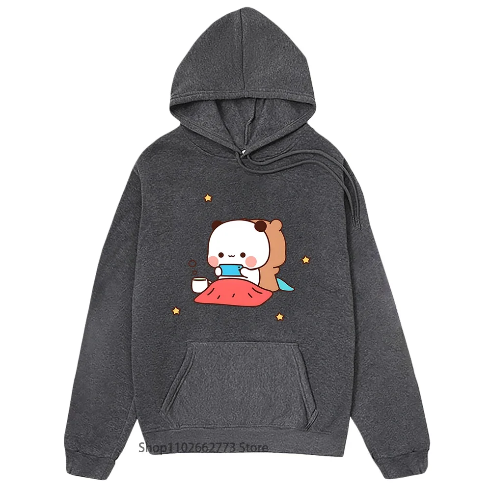 Bubu Dudu Hoodies for Teen Girls Cartoon Panda Bear Sweatshirts Women Clothing Men Kawaii Graphic Casual  Y2k Clothes Fleece Top