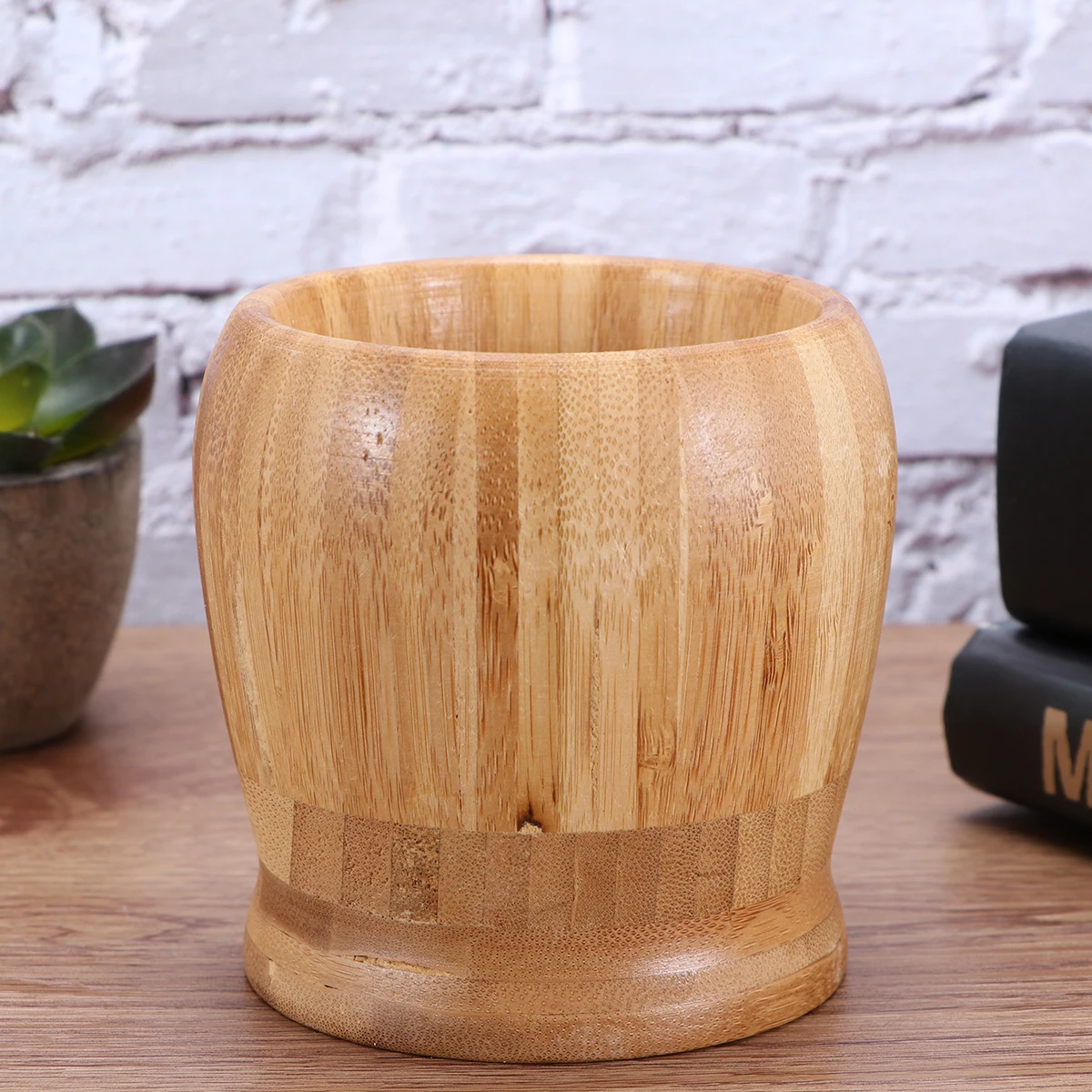 

Bamboo Garlic Pounder Mashing Bowl Cooking Tools Press Crusher Agate Grinding and Pestle Grinder Kitchen Storage