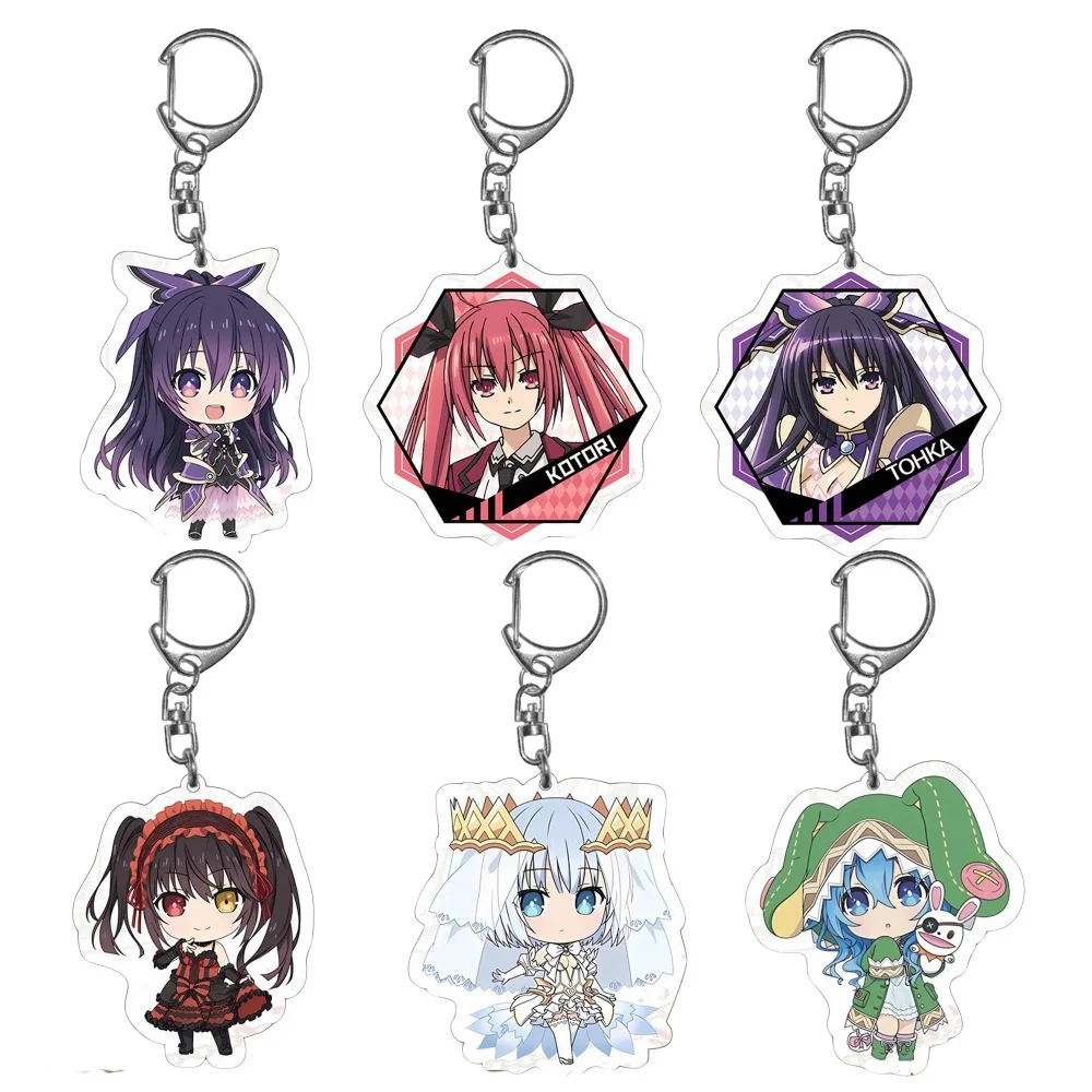 Japanese Charm Anime Fans Gifts HD Character DATE keychainLIVE Acrylic Stand Model Nightmare Hermit Figure Decoration Series 6cm