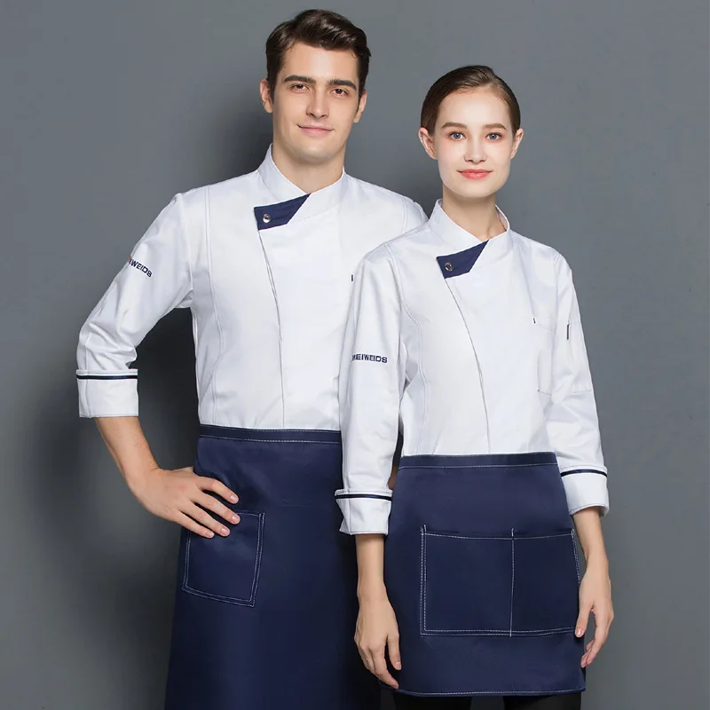 Winter Chef Overalls Mannen Lange Mouw Herfst En Winter Kleding Hotel Westerse Restaurant Achter Keuken Ademend Zweet Absorbin