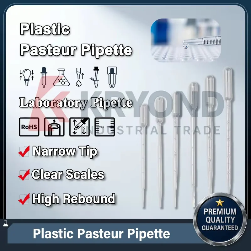 Disposable Plastic Pasteur Pipette Graduated Long Stem Sterile Liquid Transfer Scientific Research Chemical Sampling 10ml 295mm