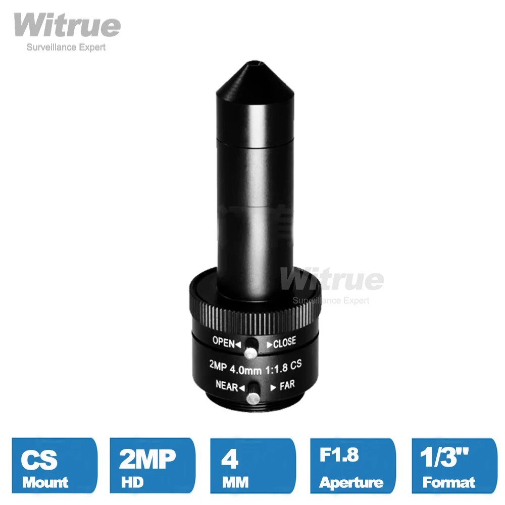 Witrue Pinhole Lens CS Mount HD 2MP 1080P 4MM Aperture F1.8 Format 1/3